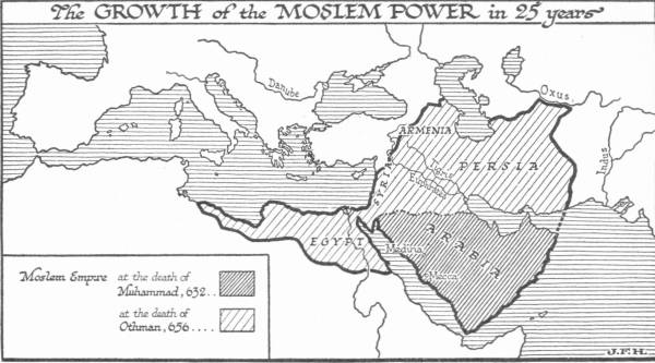 Map: The Growth of the Moslem Power in 25 Years