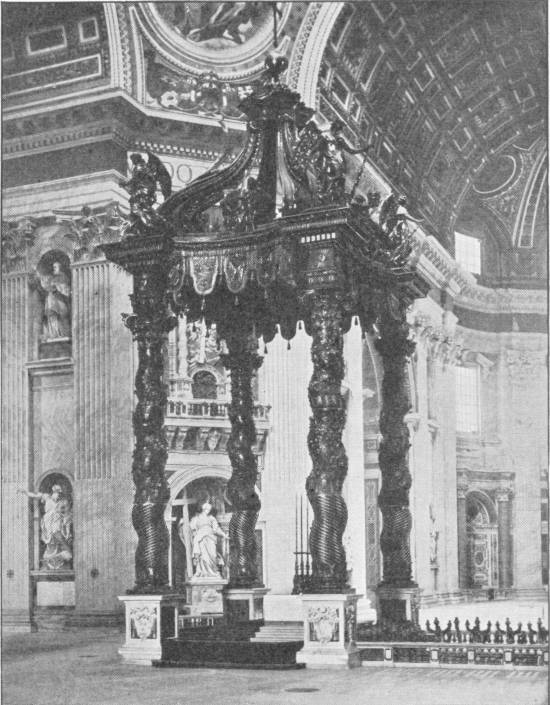 INTERIOR OF ST. PETER'S, ROME, SHOWING THE HIGH ALTAR